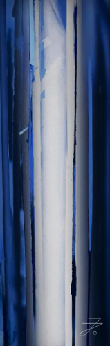 Verkauftes Kunstwerk „Längsblau“