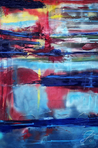 Verkauftes Kunstwerk „Blaustürmisch“