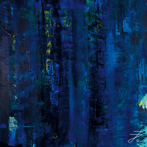 Verkauftes Kunstwerk „Mondblau“
